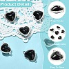 6Pcs Eco-Friendly Alloy Glass Heart Links connector Charms GLAA-YW0005-10-5