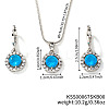 Brass Rhinestones Flat Round Jewelry Set VN0716-5-1