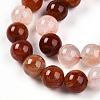 Natural Red Hematoid Quartz Beads Strands G-T140-8mm-01-4