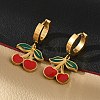 304 Stainless Steel Enamel Hoop Earrings EJEW-M080-01G-1