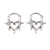 Spiked Heart 316 Stainless Steel Cartilage Earrings AJEW-C044-13AS-4
