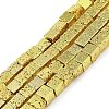 Electroplated Natural Lava Rock Beads Strands G-L606-E02-01B-1