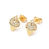 Ice Cream Brass Micro Pave Clear Cubic Zirconia Stud Earrings EJEW-A135-13G-4