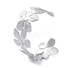 Non-Tarnish Flower 304 Stainless Steel Open Cuff Bangles for Women BJEW-M313-05P-7