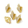 Rack Plating Brass Micro Pave Cubic Zirconia Pendants KK-C007-30G-2