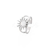 Tarnish Resistant 201 Stainless Steel Open Cuff Finger Ring Cabochon Settings STAS-S119-160P-3
