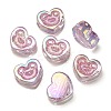 UV Plating Rainbow Iridescent Acrylic Beads X-OACR-G012-11-2