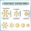 500Pcs 5 Styles Alloy Daisy Spacer Beads FIND-SP0002-22C-2