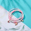 3Pcs 3 Styel Glass Seed & Polymer Clay Beaded Stretch Bracelets Set BJEW-JB08854-02-2