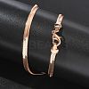 4mm Rack Plating Brass Flat Snake Chain Necklaces for Women Men MAK-L044-14RG-2