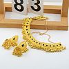 Teardrop Ethnic Style Alloy Rhinestone Bib Necklaces & Dangle Earrings Sets FS-WG1CE2C-02-3