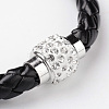 Braided Imitation Leather Cord Bracelets BJEW-L566-01-2