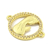 Rack Plating Brass Micro Pave Clear Cubic Zirconia Links KK-B091-23G-2