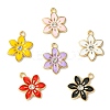 30Pcs 6 Colors Flower Alloy Enamel Pendants ENAM-CJ0006-22-3