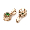Rack Plating Brass Micro Pave Cubic Zirconia Ice Pick Pinch Bails KK-K340-31RG-2