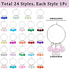 24Pcs 24 Colors Round Glass Wine Glass Charms AJEW-SC00052-2