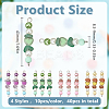 Natural Green Aventurine & Natural Sunstone & Natural Ametrine & Cherry Quartz Glass Chip & Acrylic Heart & Imitation Round Pearl Beaded Connector Charms PALLOY-GO00061-2