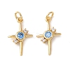 Brass Micro Pave Cubic Zirconia Pendants KK-C143-43C-G-1