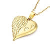 Heart with Wing 304 Stainless Steel Pendant Necklaces NJEW-G083-03A-G-1