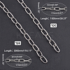 2Pcs 2 Style 304 Stainless Steel Cable Chain STAS-GA0001-06-2