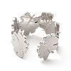 Non-Tarnish 304 Stainless Steel Leaf Wrap Open Cuff Ring for Women RJEW-F131-13P-3
