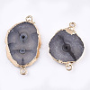 Electroplate Natural Druzy Agate Links connectors G-T112-07A-2