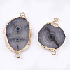 Electroplate Natural Druzy Agate Links connectors G-T112-07A-2