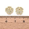 Brass Micro Pave Clear Cubic Zirconia Bead Caps KK-Q071-12G-02-3