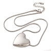 Non-Tarnish 304 Stainless Steel Heart Pendant Round Snake Chain Necklaces for Women X-NJEW-G142-04P-2