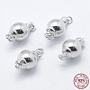 Anti-Tarnish Rhodium Plated 925 Sterling Silver Box Clasps STER-F037-017P-8mm-4