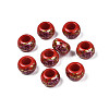 Flower Printed Opaque Acrylic Rondelle Beads SACR-S305-27-H03-1
