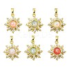 6Pcs 6 Colors Rack Plating Brass Pendants KK-CJ0002-42-1