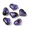 Natural Druzy Agate(Dyed & Heated) Heart Palm Stone G-Q021-01B-1