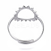Non-Tarnish 304 Stainless Steel Sun Open Cuff Ring LS-RJEW-T023-84P-2