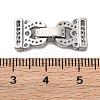 Brass Micro Pave Clear Cubic Zirconia Fold Over Clasps KK-P291-16P-3