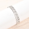 304 Stainless Steel Cuban Link Chain Bangles BJEW-Z155-03P-2