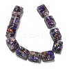 Dyed Natural Imperial Jasper with Resin Beads Strands G-G083-F02-01-2