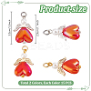 30Pcs 2 Colors Glass Pendants PALLOY-PH01718-4