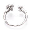 Moon Brass Cuff Ring Settings KK-T076-40P-3