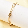 304 Stainless Steel Paperclip Chains Bracelets for Women BJEW-K237-21G-1