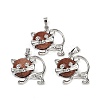 Synthetic Goldstone Kitten Pendants G-J386-C17-15-1