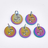 Rainbow Color Ion Plating(IP) 201 Stainless Steel Charms STAS-Q201-JN166-9-3