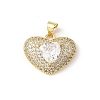 5Pcs Brass Micro Pave Clear Cubic Zirconia Pendants KK-B141-05G-02-1