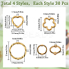 120Pcs 4 Styles Tibetan Style Alloy Bead Frames FIND-SC0008-83-2