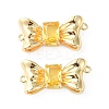 Brass Pave Cubic Zirconia Connector Charms KK-L208-01G-07-2