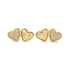 Brass Pave Clear Cubic Zirconia Stud Earrings EJEW-N054-48G-1