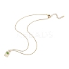 Arch with Coconut Tree Brass Enamel Pendant Necklaces NJEW-H051-03G-4