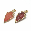 Natural Red Agate Pendants G-Q490-A03-2