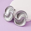 304 Stainless Steel Vortex Spiral Stud Earrings EJEW-C148-01P-1