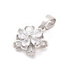 Rack Plating Brass Micro Pave Cubic Zirconia Pendants KK-M082-04B-P-2